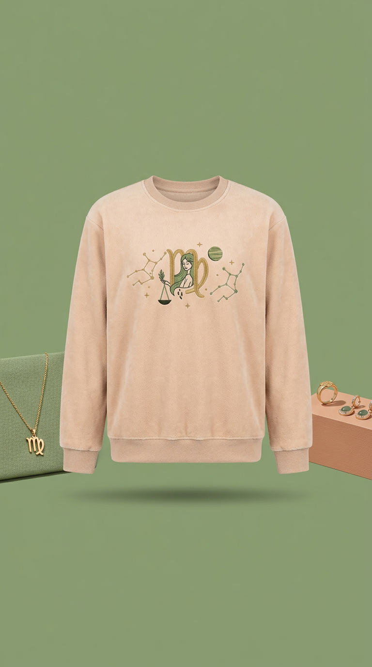Virgo Embroidered Plush Sweatshirt