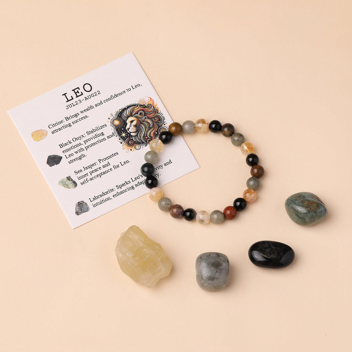 Capricorn Zodiac Crystal Bracelet & Stone Set