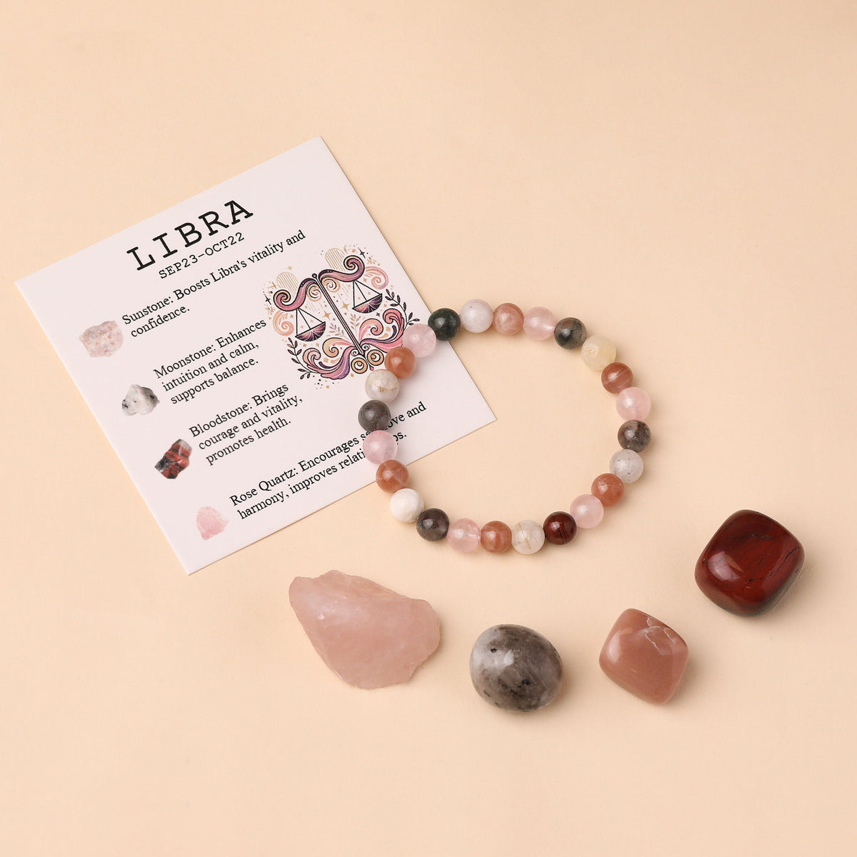 Taurus Zodiac Crystal Bracelet & Stone Set