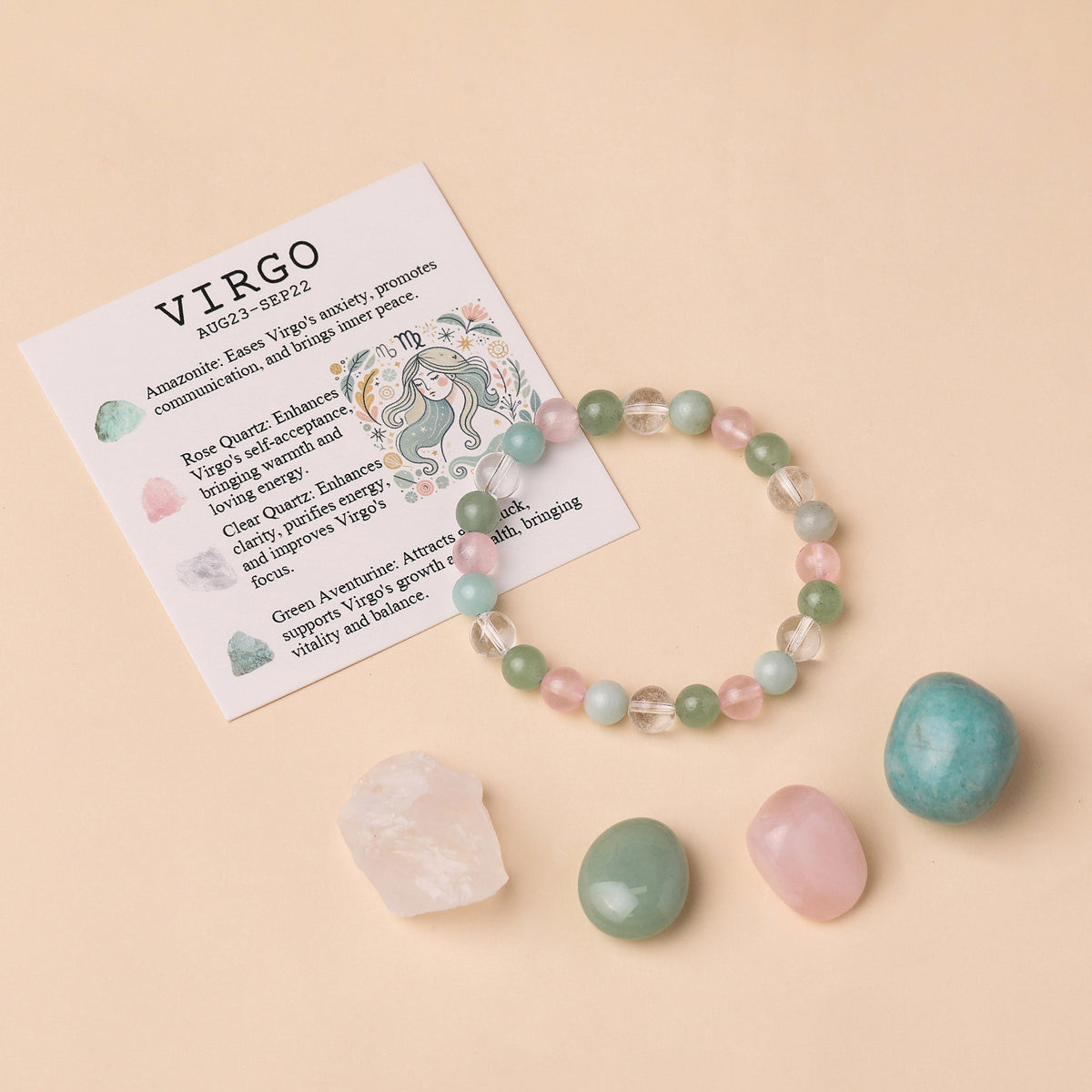Capricorn Zodiac Crystal Bracelet & Stone Set