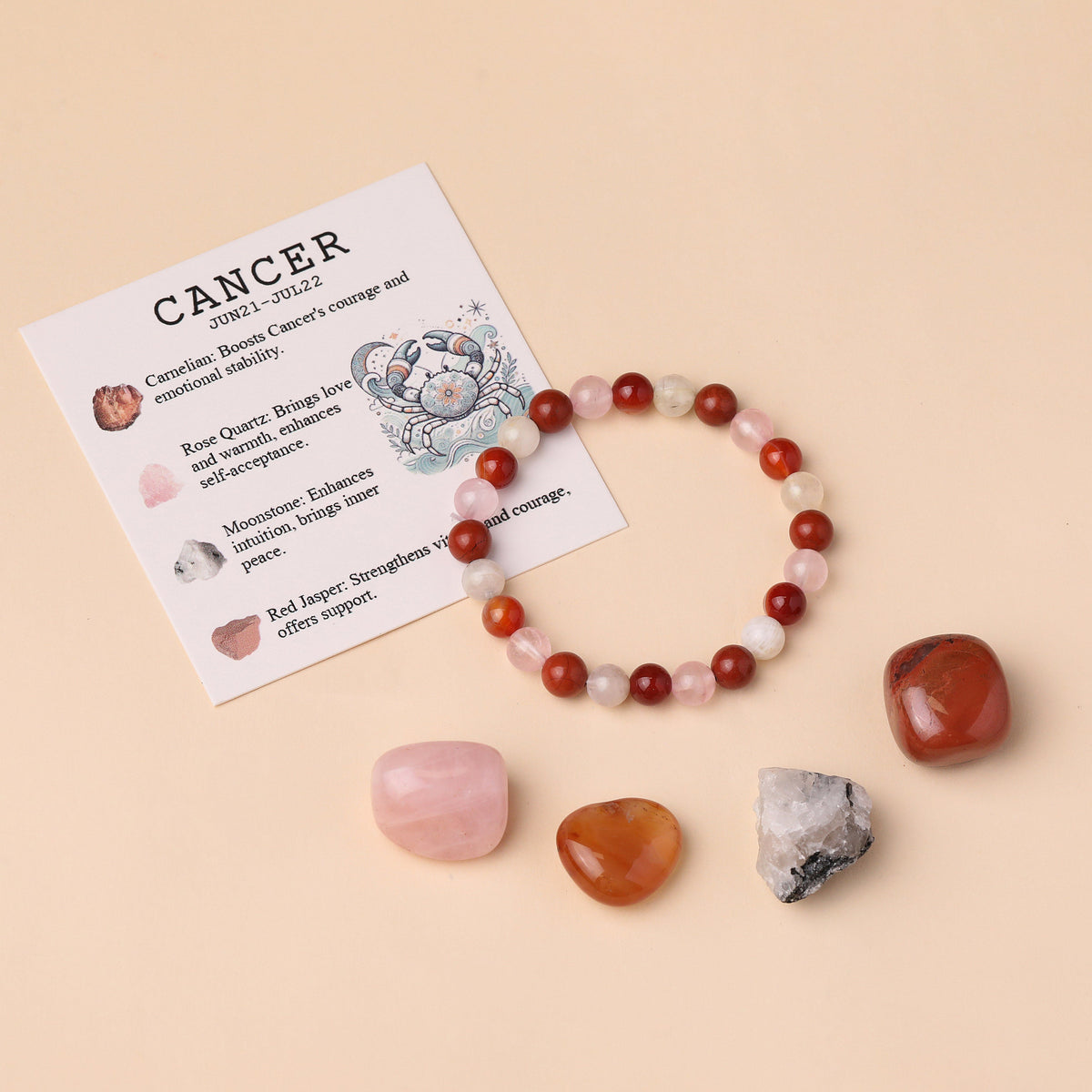 Taurus Zodiac Crystal Bracelet & Stone Set