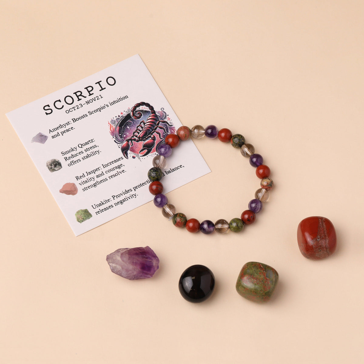 Virgo Zodiac Crystal Bracelet & Stone Set