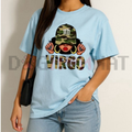 Women's White Virgo Zodiac Graphic T-Shirt - Casual Stretchy Soft Short Sleeve Top