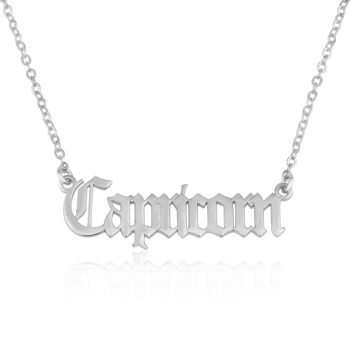 Capricorn Script Necklace