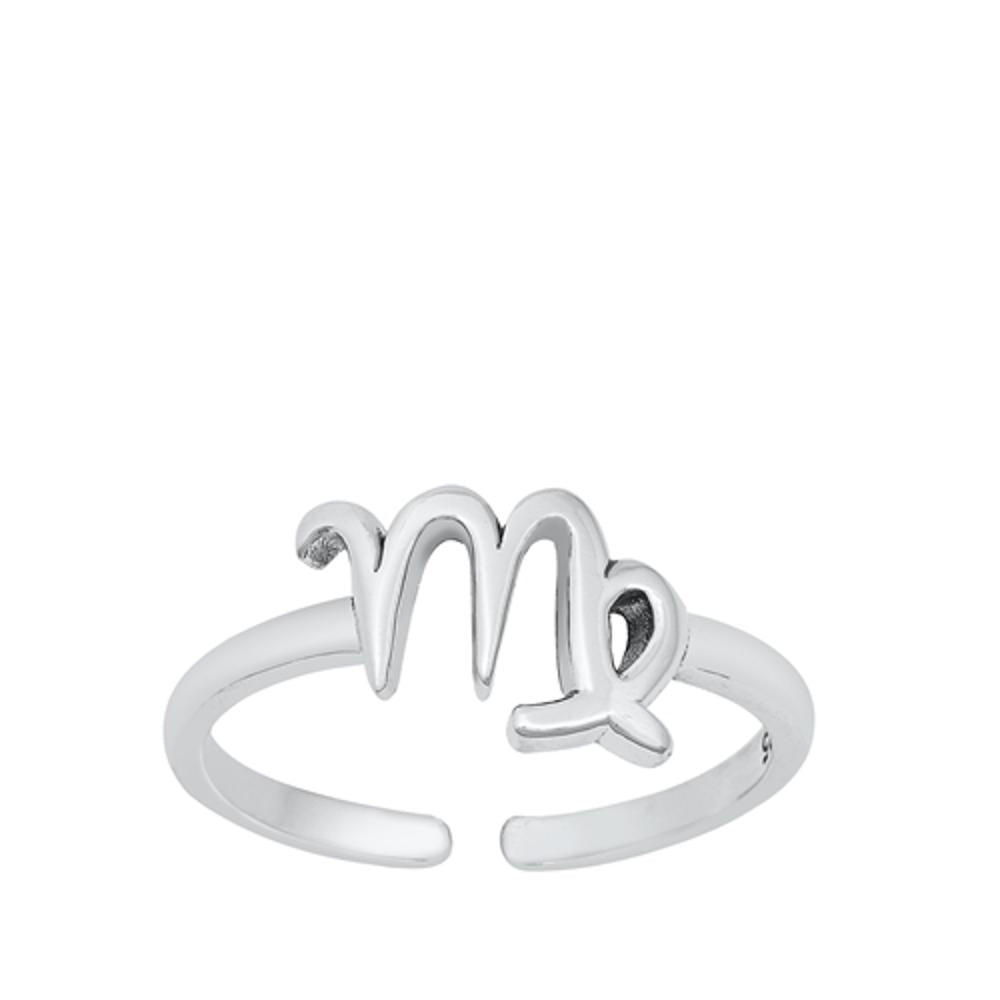 Virgo Sign Zodiac Adjustable Toe & Midi Ring – Sterling Silver