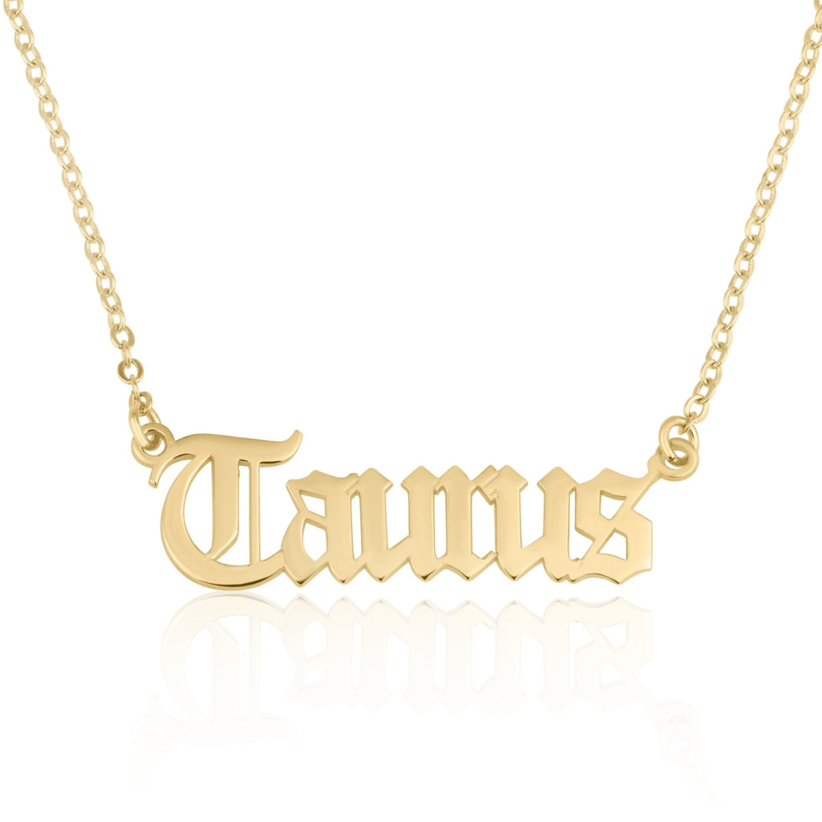Taurus Script Necklace