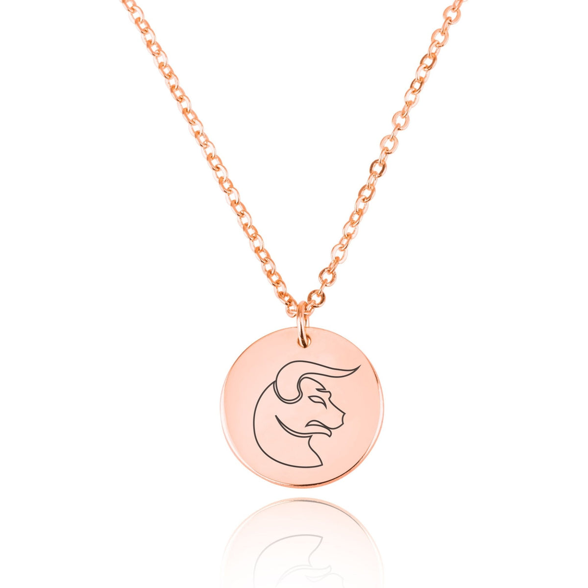 Taurus Zodiac Disk Necklace