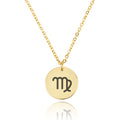 Virgo Zodiac Sign Disk Necklace