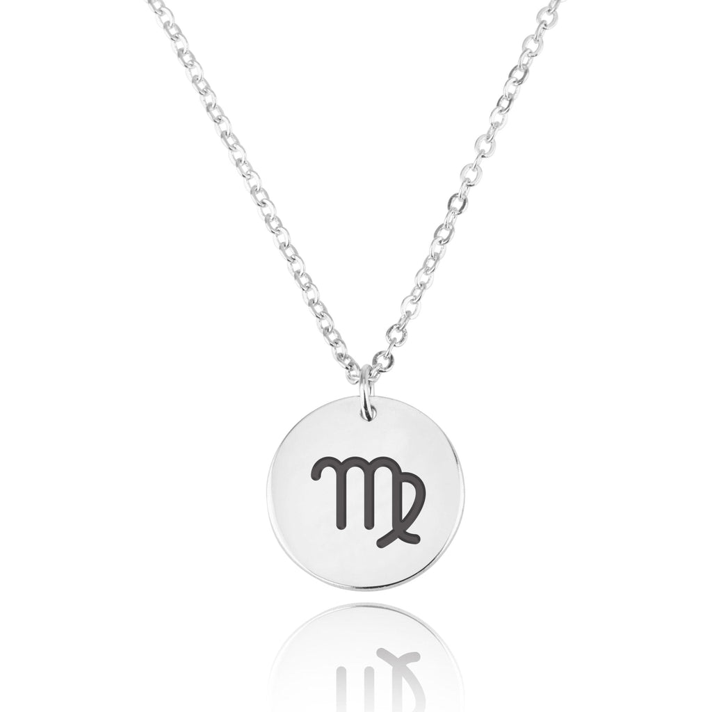 Virgo Zodiac Sign Disk Necklace