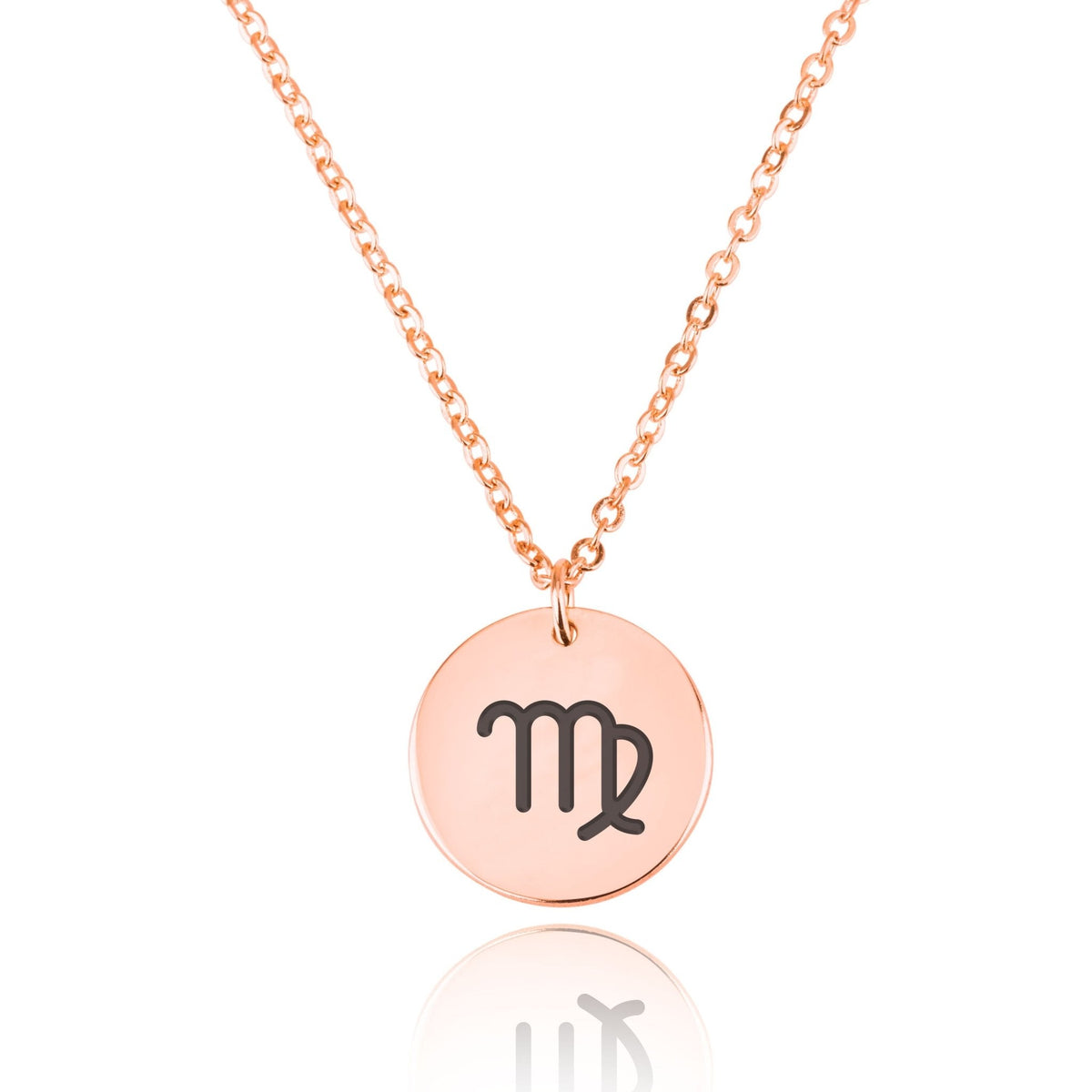 Virgo Zodiac Sign Disk Necklace